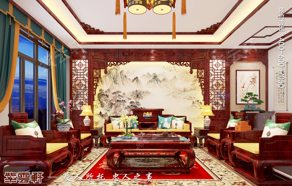 古典中式<a href=http://www.batparty.com.cn/keting/ target=_blank class=infotextkey>客廳裝修效果圖</a>