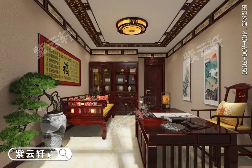 中式<a href=http://www.batparty.com.cn/shufangzhs/ target=_blank class=infotextkey>書房裝修效果圖</a>