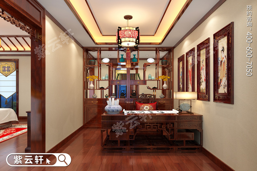 書房<a href=http://www.batparty.com.cn/ target=_blank class=infotextkey>中式裝修效果圖</a>