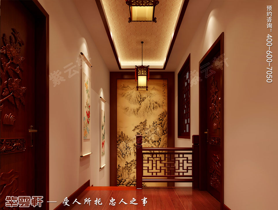 復式樓樓梯現(xiàn)代中式裝修效果圖