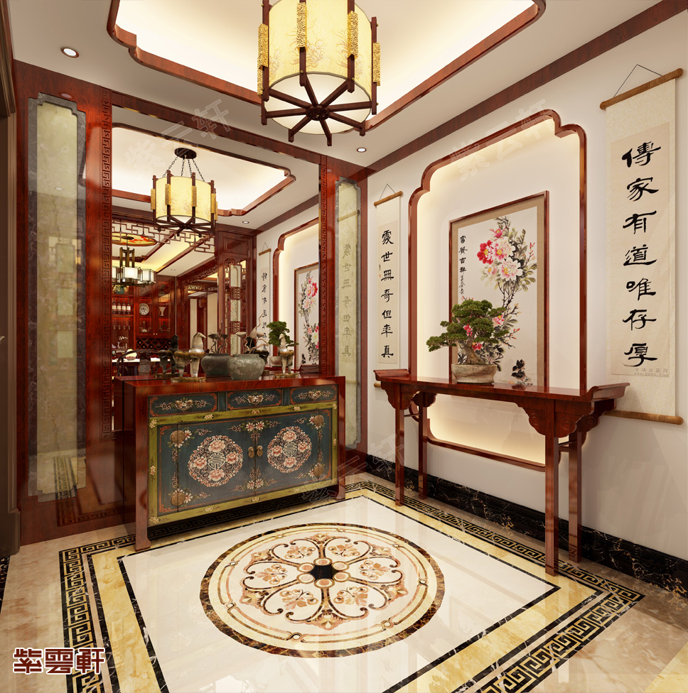  中式玄關(guān)設(shè)計，實用美觀，方便耐看