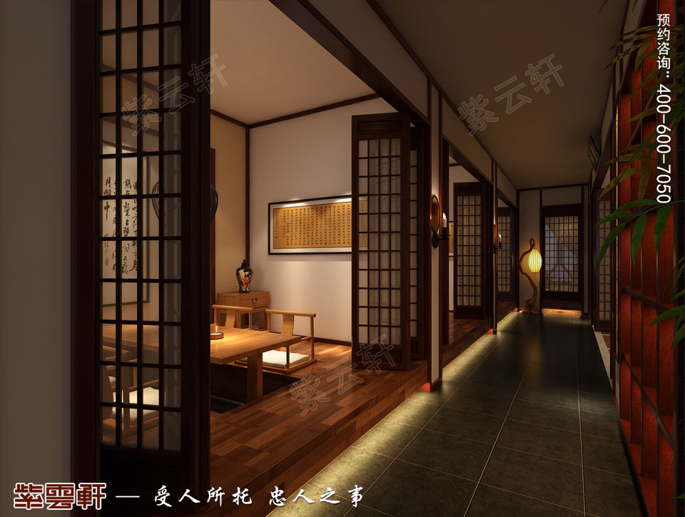 禪茶會所經(jīng)室現(xiàn)代中式風格裝修效果圖